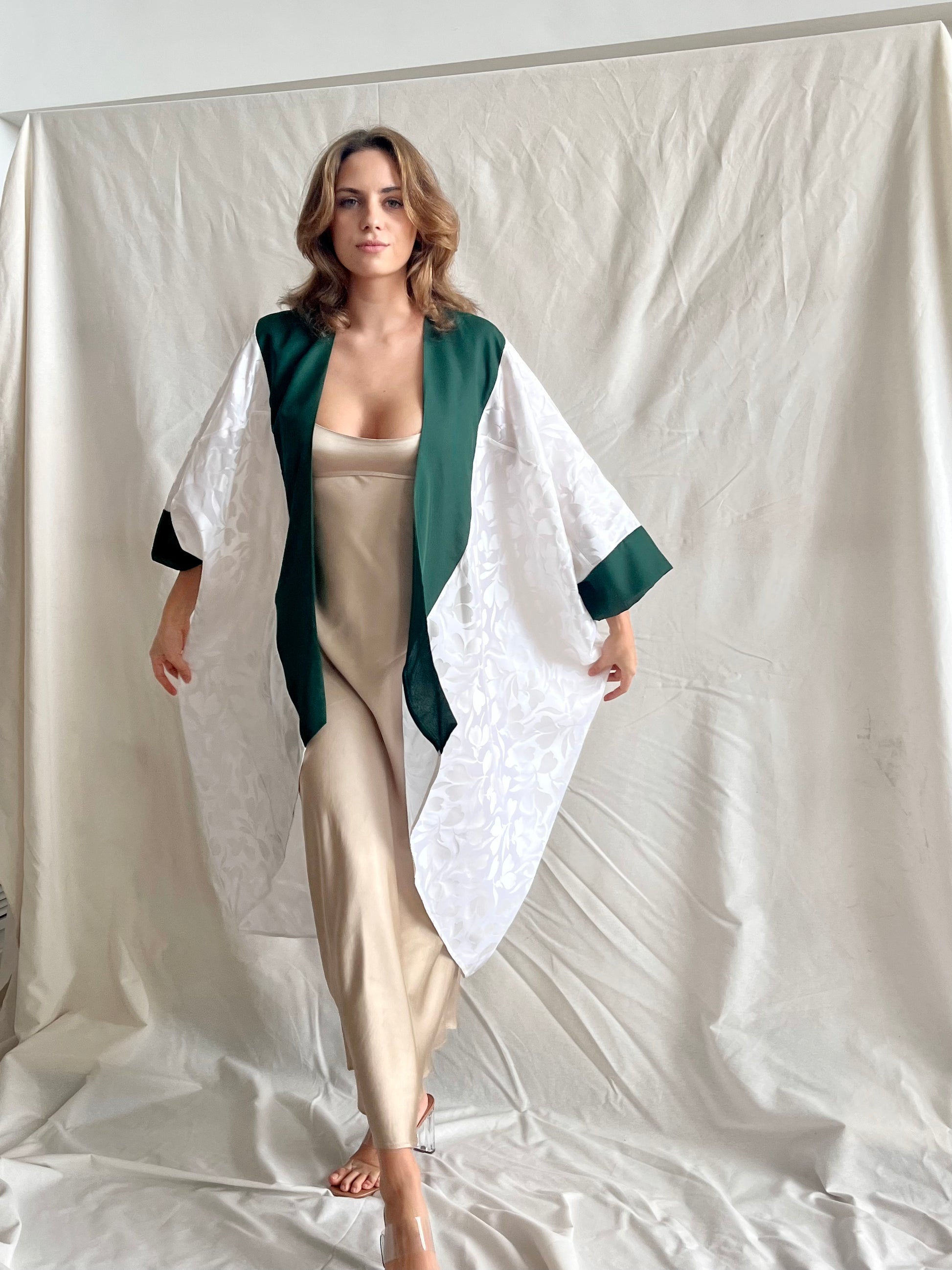 kimono white and green 5