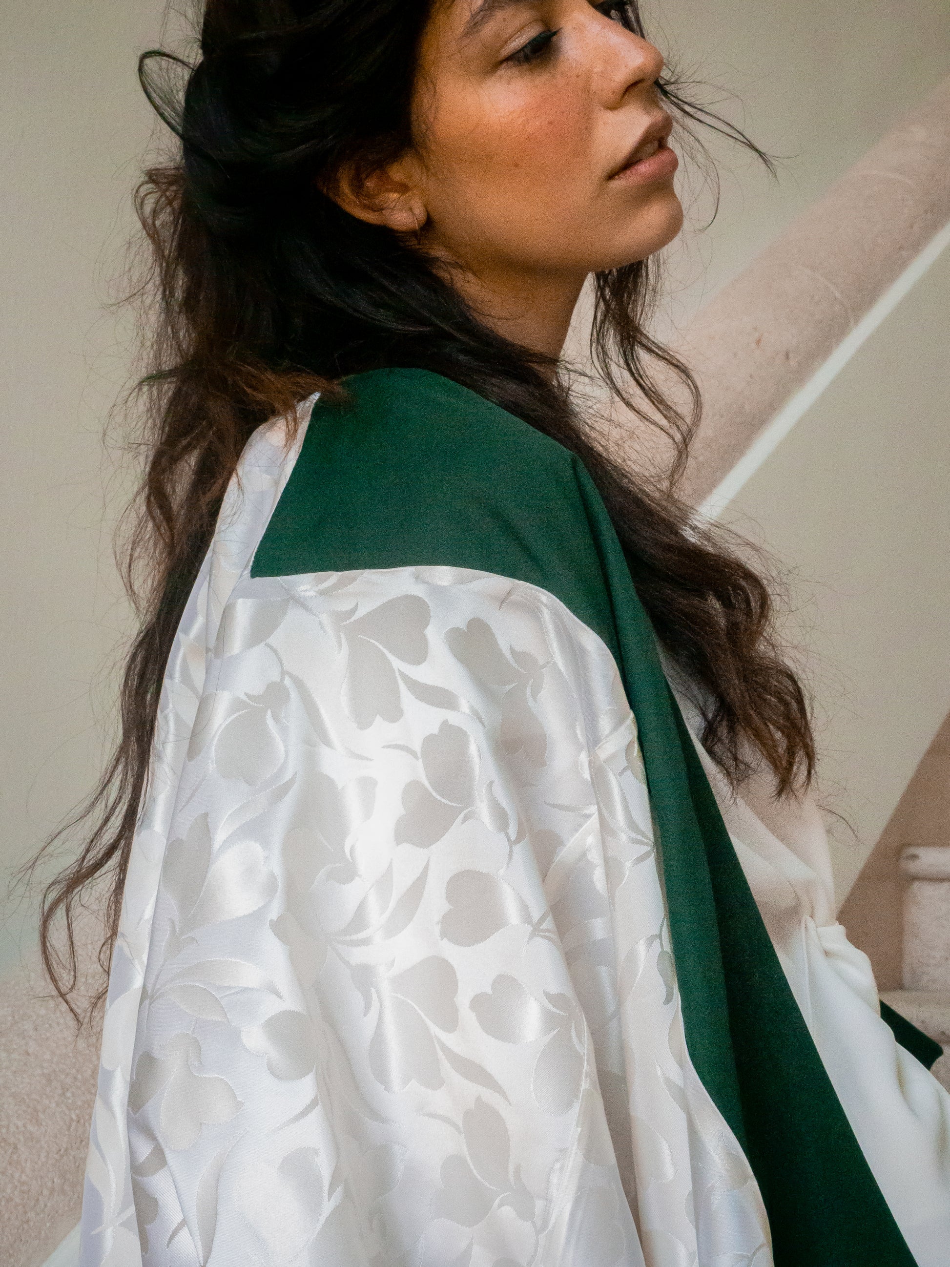 kimono white and green 2