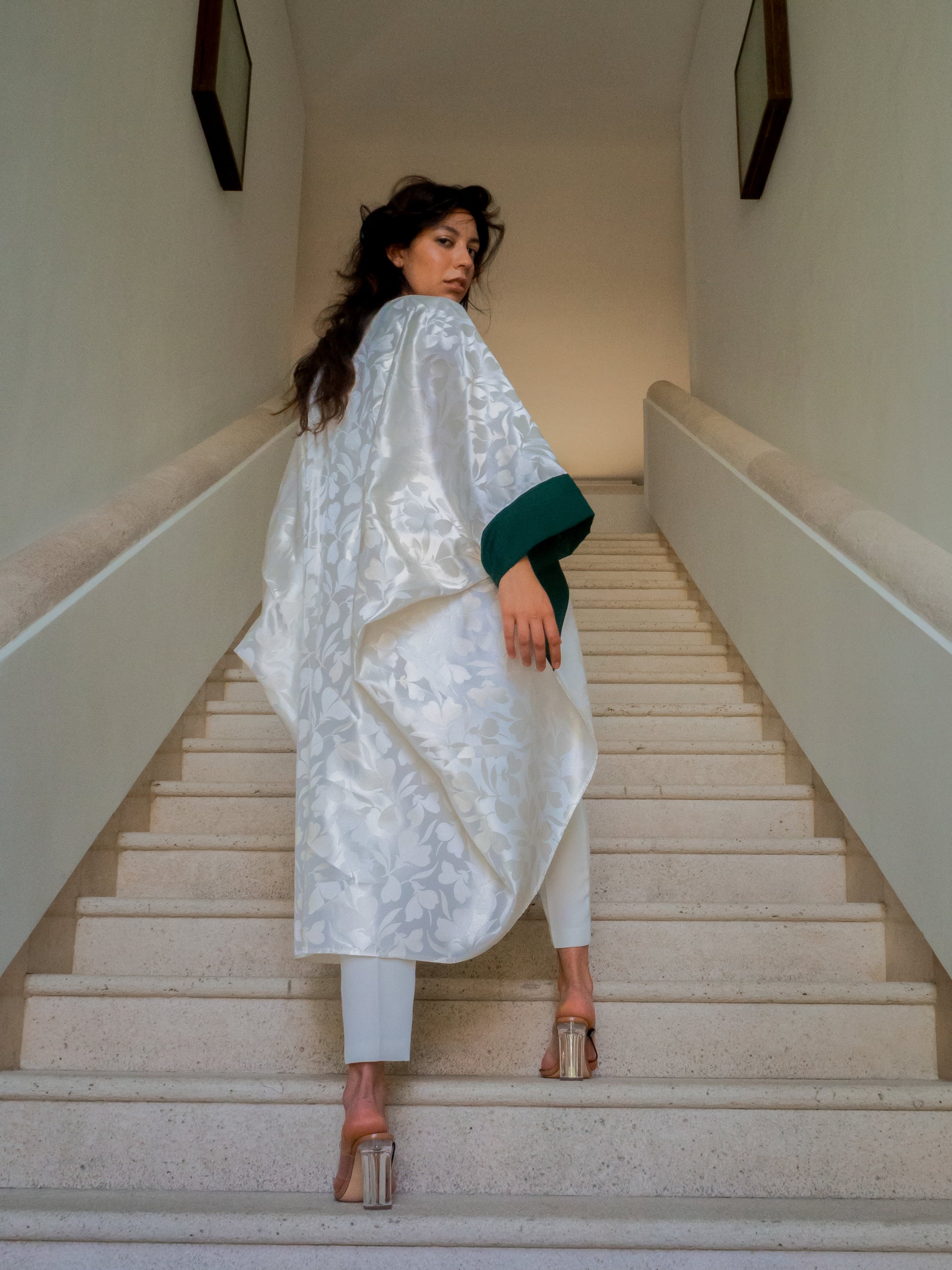 kimono white and green 4